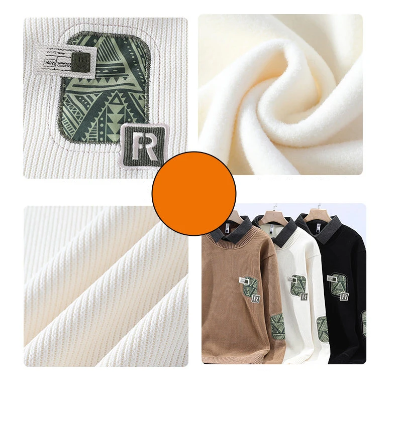 سترة للرجال بلوفرات غير رسمية ملابس رجالية ربيعية للرجال قميص رجالي ملابس الشارع الشهير متماسكة موضة الخريف Hombre دافئ متين