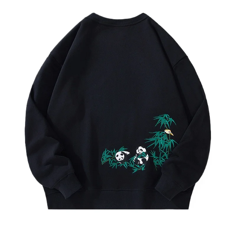 

Fashion Crewneck Sweatshirt Men Bear Embroidery Hoodies Women Casual Chinese Panda Bamboo Fleece Designer Harajuku Pullover 2024