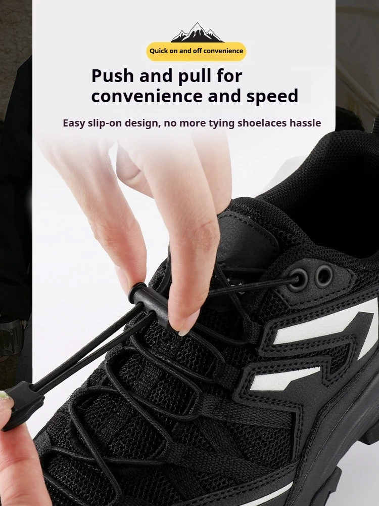 New 1 Pair White No-Tie Elastic Shoelaces with Quick Release