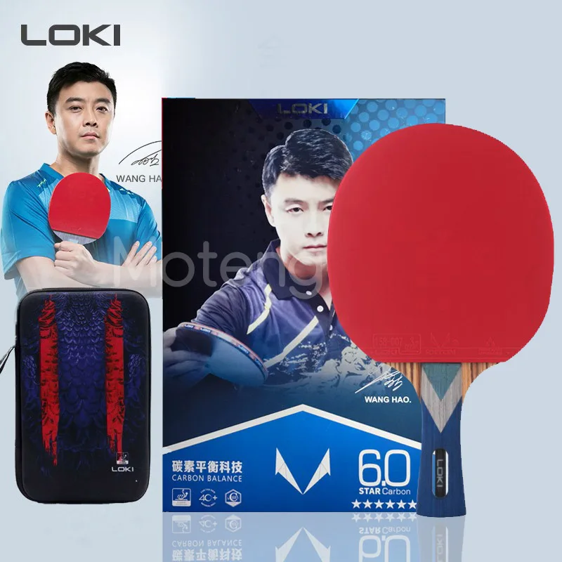 LOKI M-6 Star Table Tennis Racket Blade Professional Level Carbon Balance Offensive Hollow Handle Ping Pong Paddle RXTON Rubber