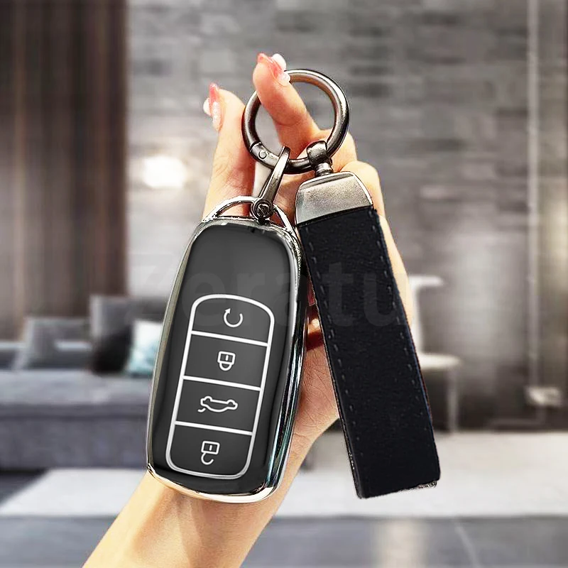 Keyledss Keychain For Chery Omoda 5 C5 Tigo 7 8 Pro Max Tigo 7 8 Plus Arrizo 5 Plus jaecoo 2023 Auto TPU Car Key Cover Case