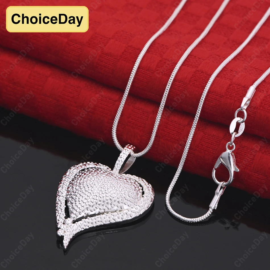 

ChoiceDay 925 Sterling Silver Exquisite Heart-Shaped Zircon Pendant Necklace Women's Party Accessories Fashion Gift Jewelry