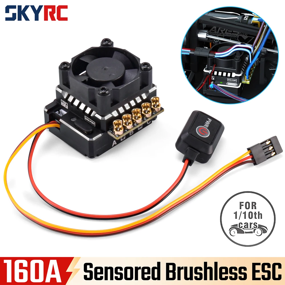 SKYRC 160A Brushless ESC 2-3S 5A@6V/7.4V TS160A PRO V2 Brushless Sensored ESC APP Program For RC 1/10 Touring Car Buggy Crawler