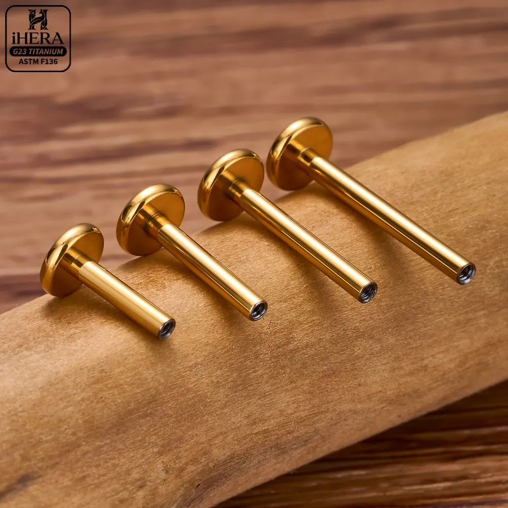 1 Stück/10 Stück Titan-Piercing-Stäbe und -Stifte, Ersatz-Kit, innenliegendes Gewinde, flacher Rücken, Labret-Lippenring, Knorpel-Ohrring-Teil – Detail 8