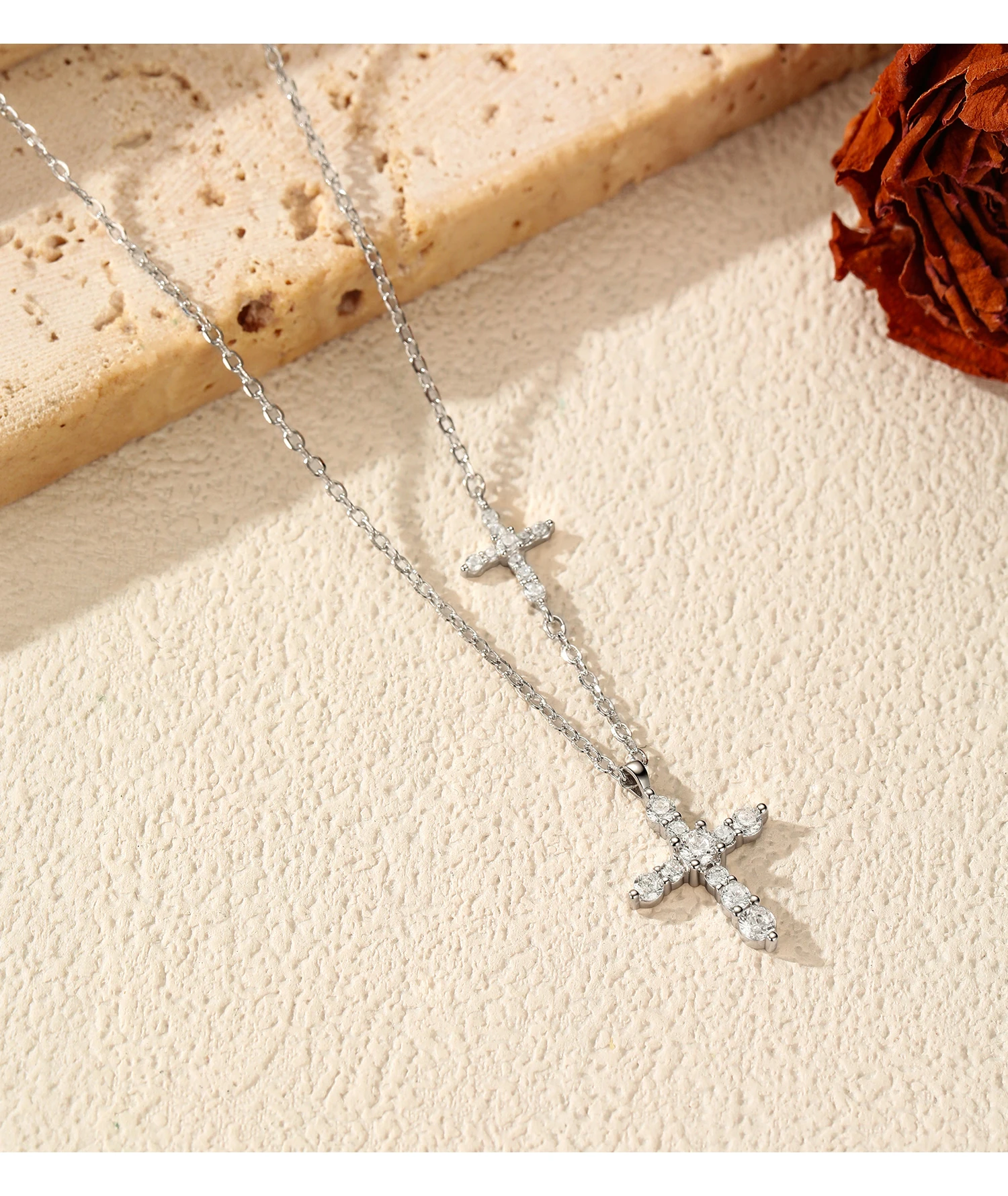 MODIAN Lab Diamond Moissanite Double Layer Stars Necklace 925 Sterling Silver Twist Line Pendant Necklace For Women Fine Jewelry