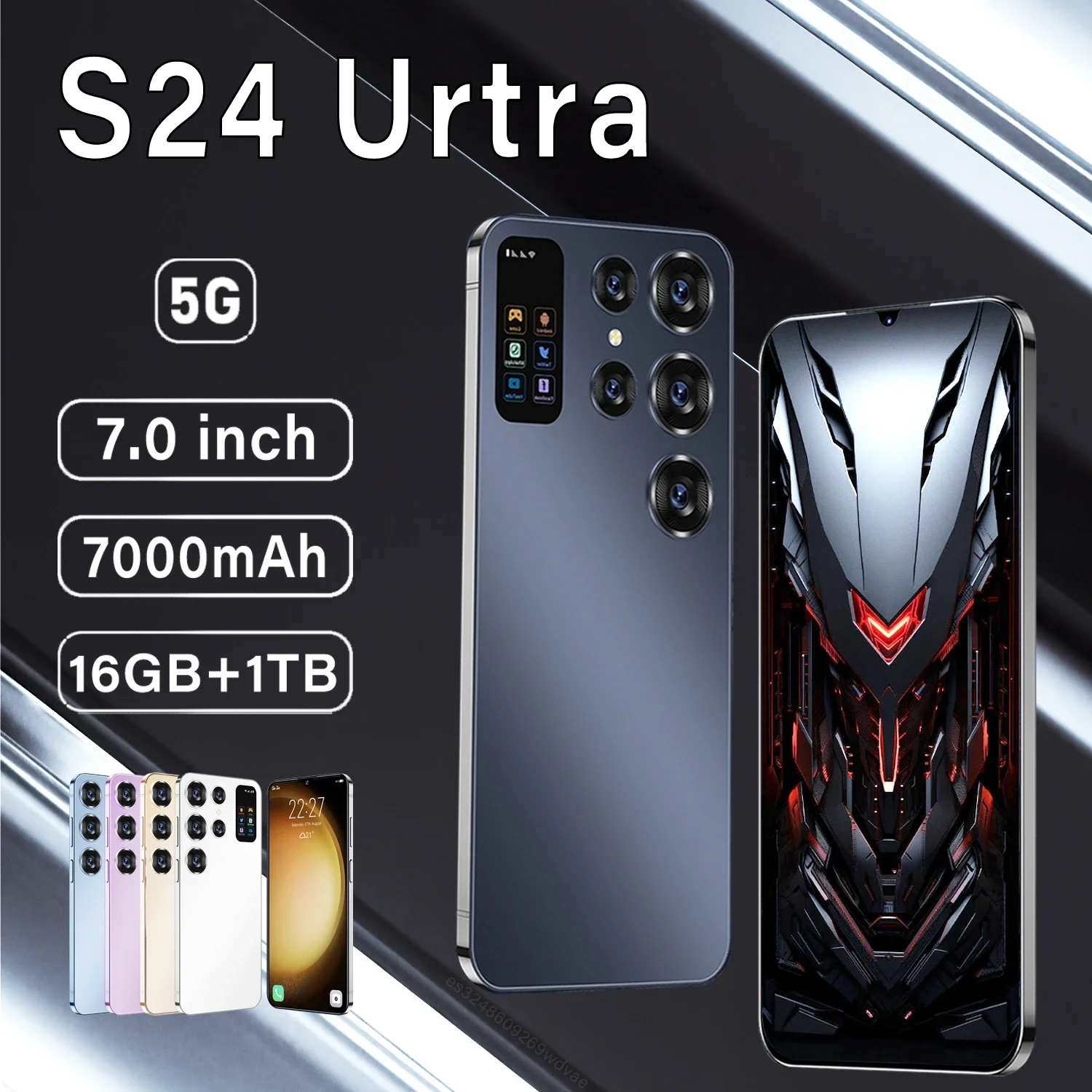 

Global Version S24 Ultra Snapdragon8 Gen2 16G+1TB 7000mAh 48+72MP Dual SIM Dual Standby 5G Phone Android13 Phone NFC E-SIM GPS