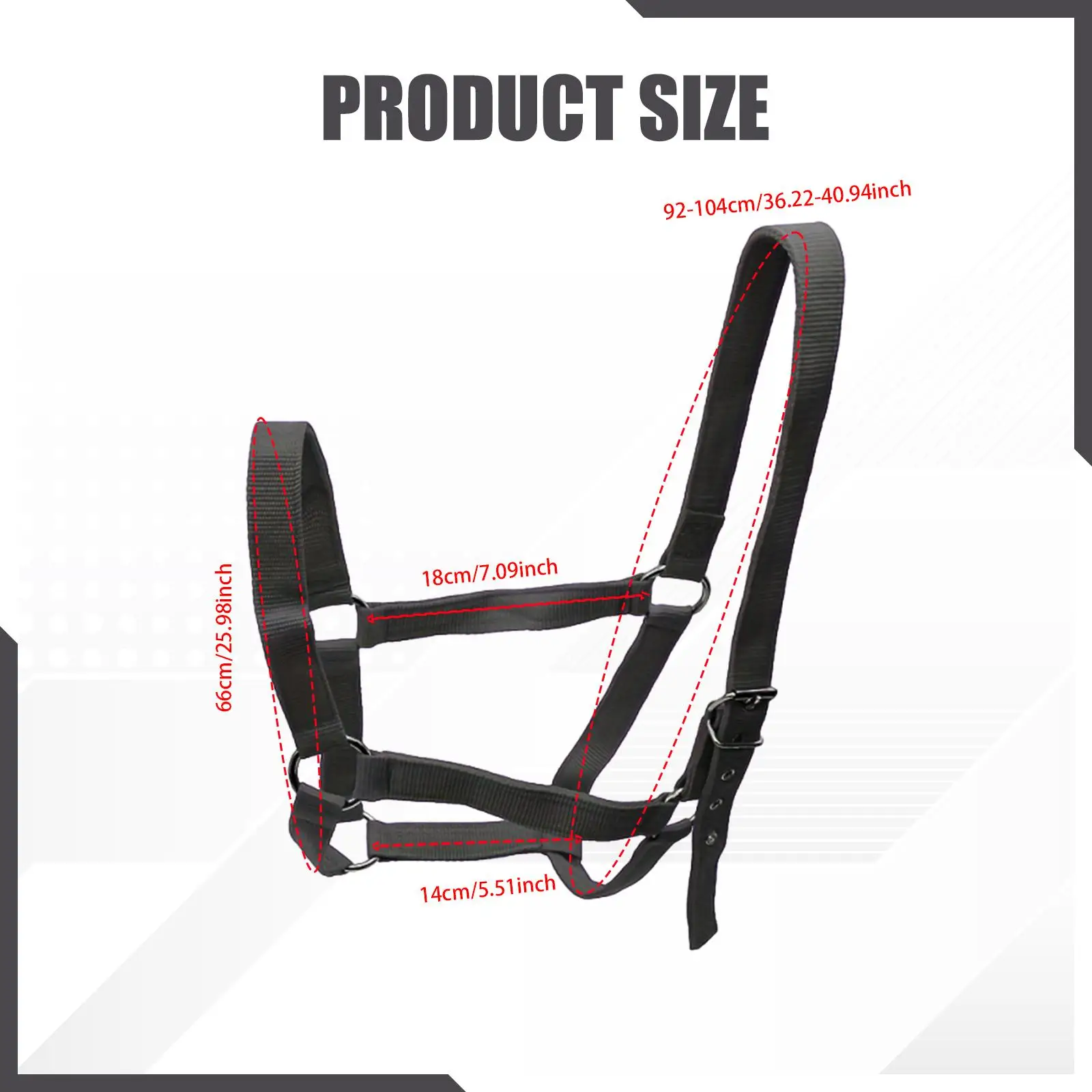 رسن حصان مع حشوة متينة للتدريب على الحبل، حزام قابل للتعديل للمراعي المزرعة والرياضة