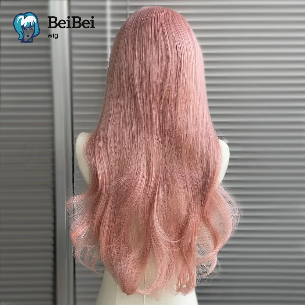 Grapefruit Pink Lace Front Wig 26inch Long Wavy Wigs Goddess Large HD Lace Frontal Fluffy and High Quality Lolita Glueless Wig