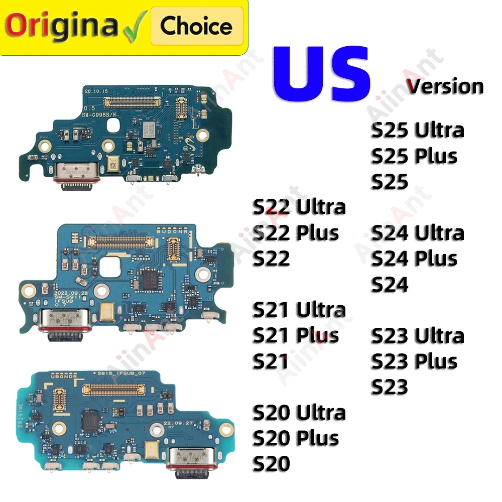 US USB Board Dock Charger Connector Port Flex Cable For Samsung Galaxy S25 S24 S23 S21 S20 Plus Ultra S908U S928U G998U S926U