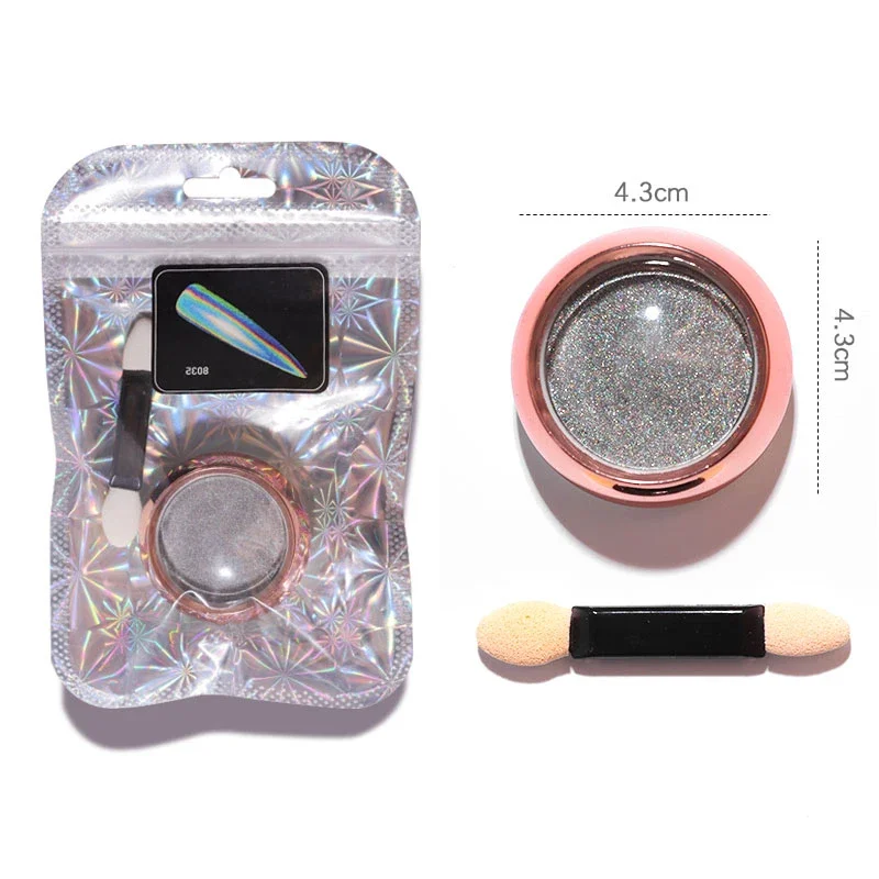 1 Box Upgrade Solid Holographic Nail Powders Super Shiny Nail Glitter Polishing Chrome Pigment Dust Laser Nail Art Decorations