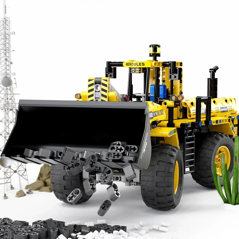 RC Engineering Vehicle Building Blocks Bulldozer Earthmoving Vehicle City Engineering Car Model Technology Bricks Kids Toys Gift