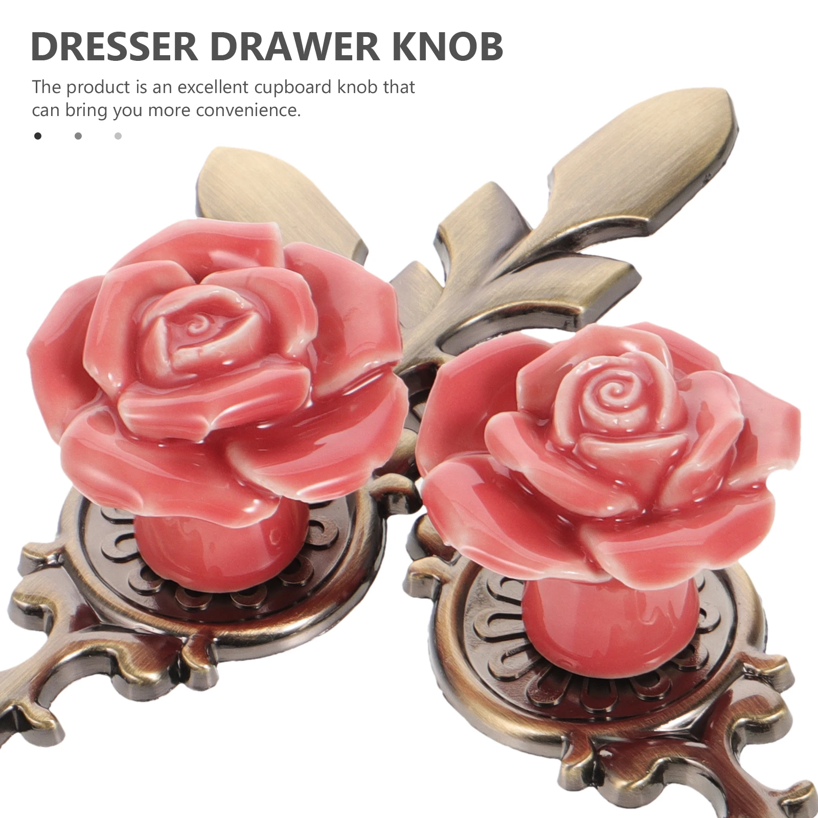 

2Pcs Vintage Ceramic Copper Drawer Knobs Flower Pattern Decorative Cabinet Handles for Kitchen Cupboard Dresser