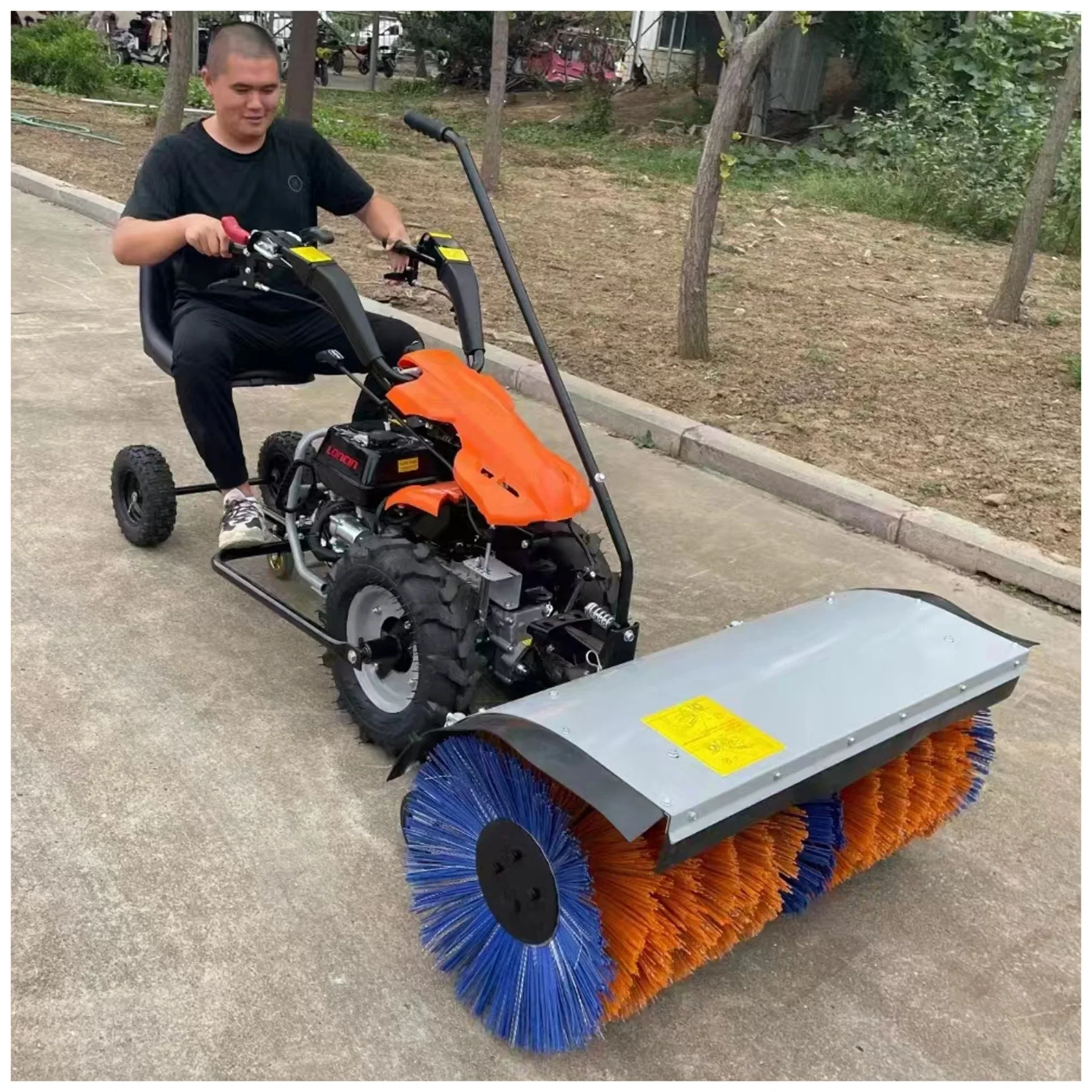 Driving Snowplow Small Snowplows Gasoline 6.5HP 100MM Portable Snow Sweeper