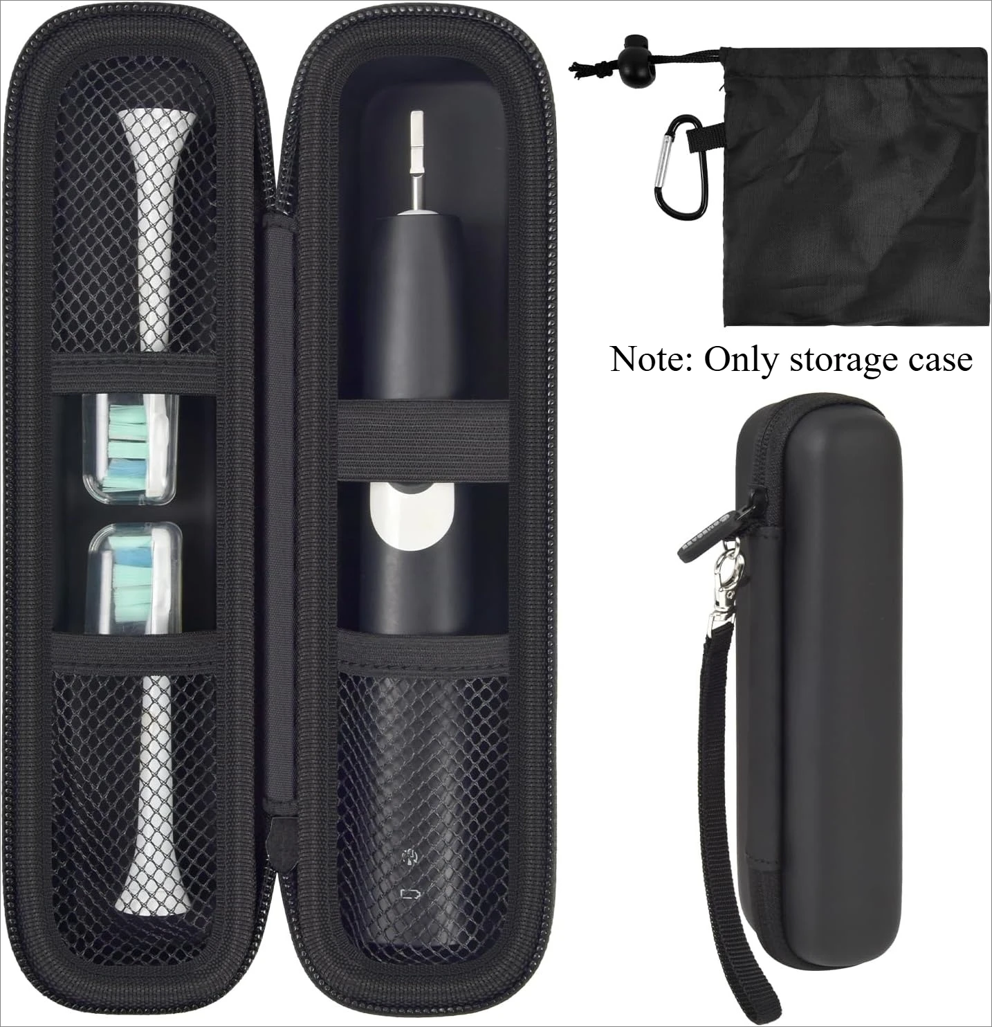 （CASE ONLY)Toothbrush Travel Hard Case Compatible with Oral-B Pro 1000, 2000, 3000, 3500, 1500/ for Philips Sonicare ProtectiveC