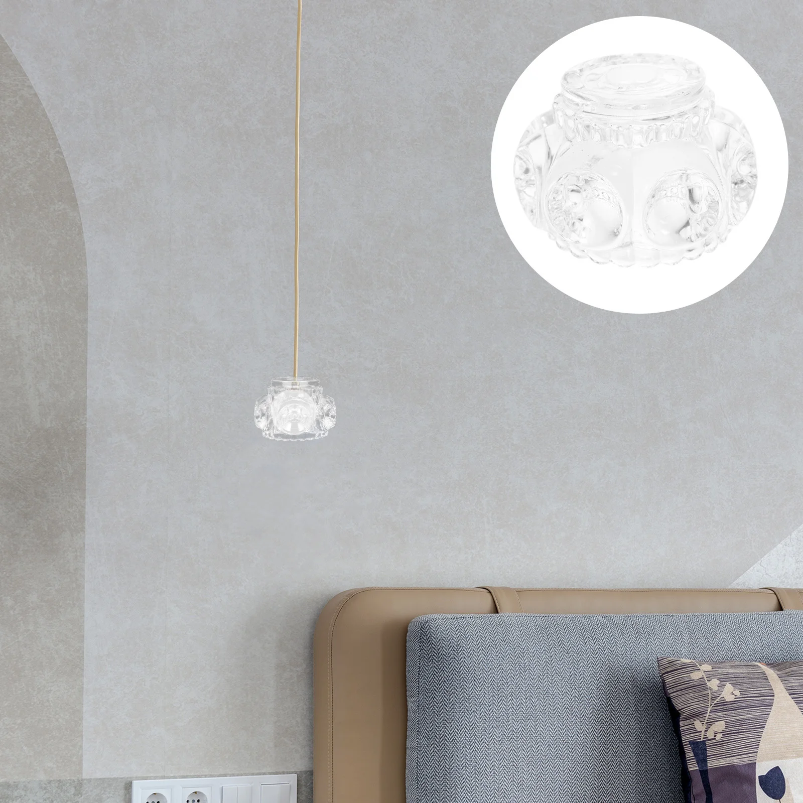 

Clear Glass Table Lamp Shade Vintage Bathroom Vanity Light Globe Replacement Wall Sconce Cover Elegant Design Versatile Use Eye