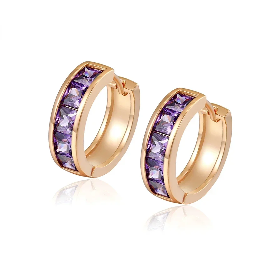 Rings X000745139 xuping jewelry wholesale women fashion jewelry elegant daily luxury gift hot sale purple stone 18K hoop