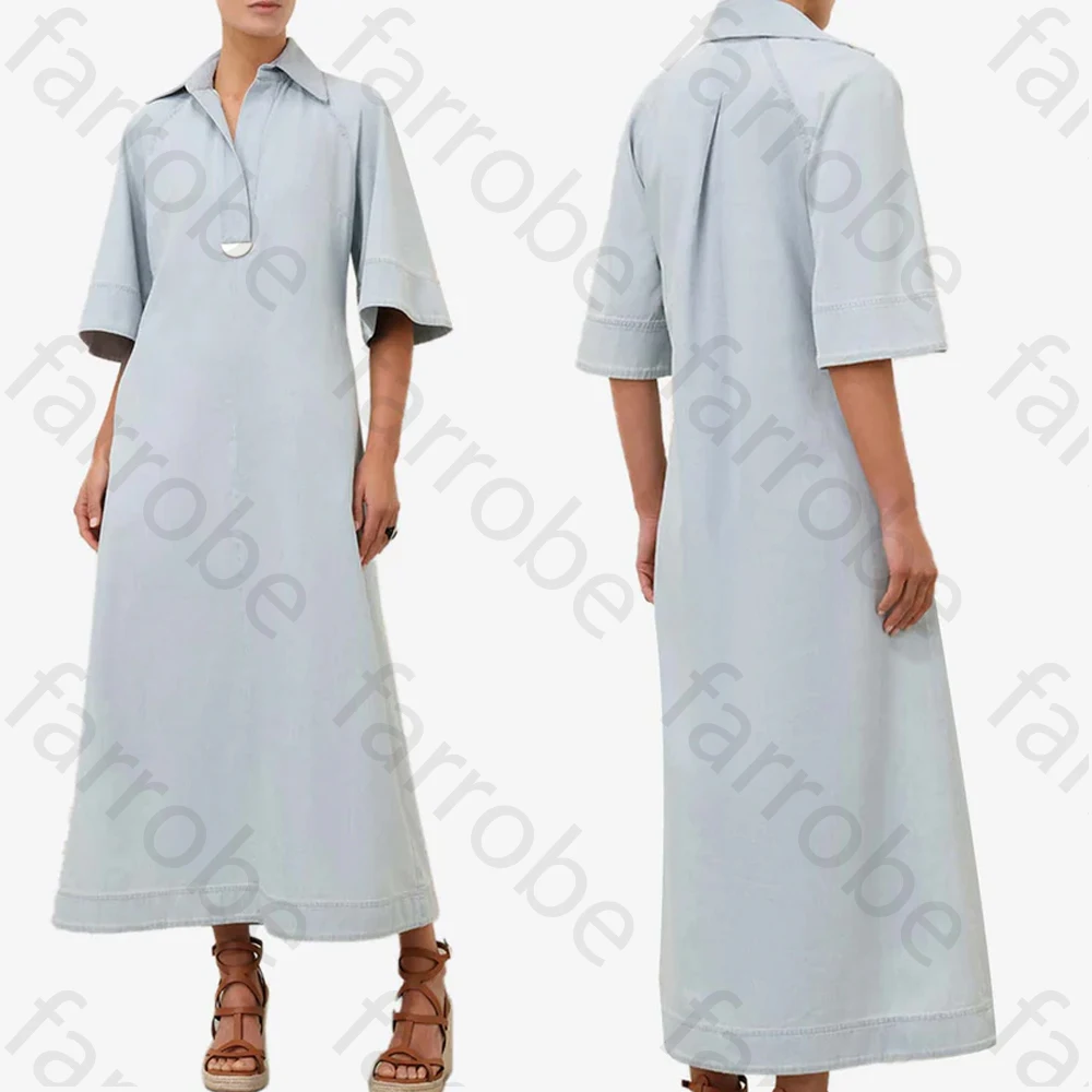 

Customized Elegant Denim Midi Dress A-Line Evening Dresses Occasion Formal Exquisite High Quality Prom Party Gowns for Women
