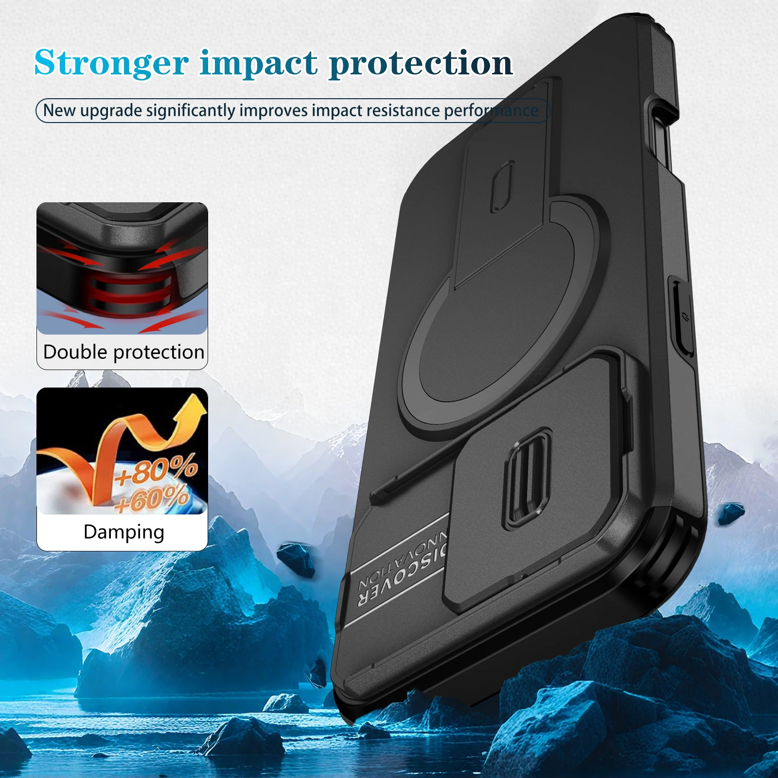 

Stand Holder Case for Iphone 17 Pro Max Air 16 Plus 16e 15 14 12 13 Pro Iphone17 Slide Camera Lens Protection Accessories
