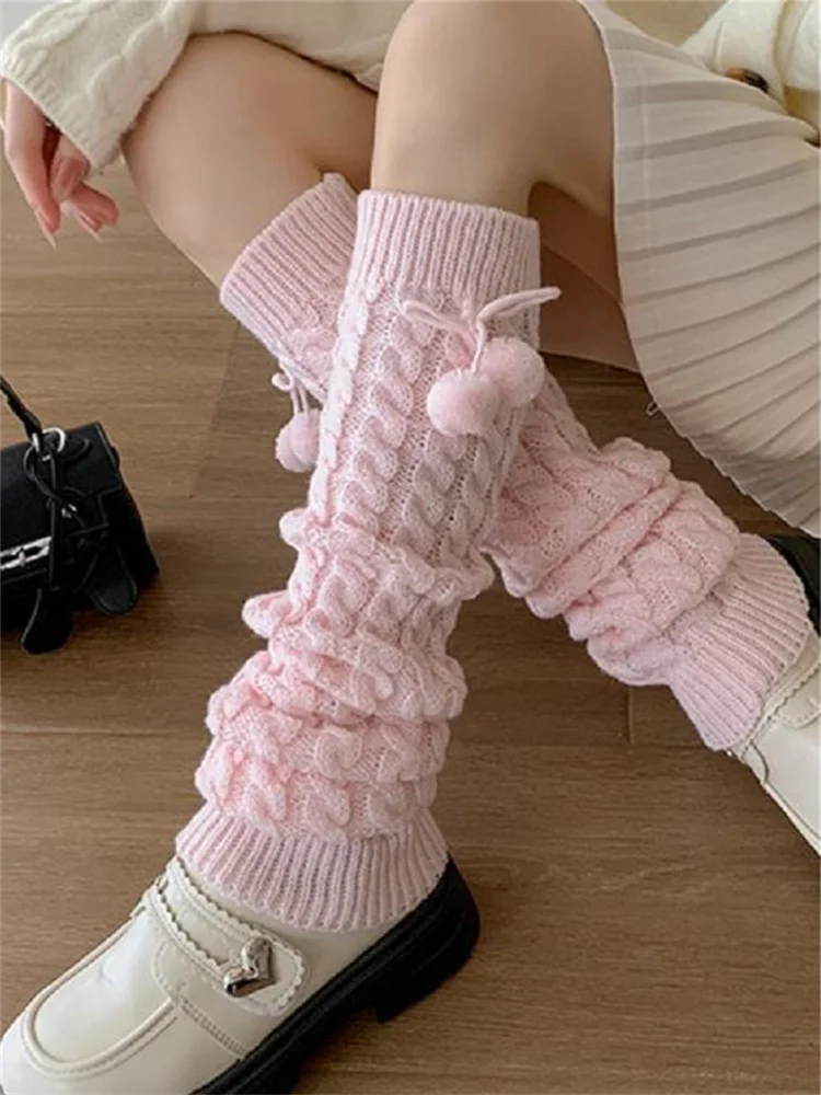 

Knitted Lolita Leg Warmers For Autumn WinterWomen's Girls Knee High Socks Warm Thickened