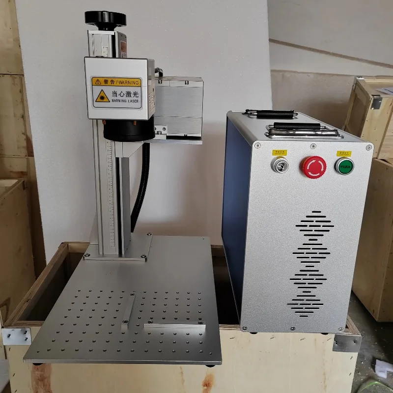 

JPT 5Wor 10W UV Laser Marking Machine engraving on plastic glass and metal material include CWUL-10 water chiller and rotary
