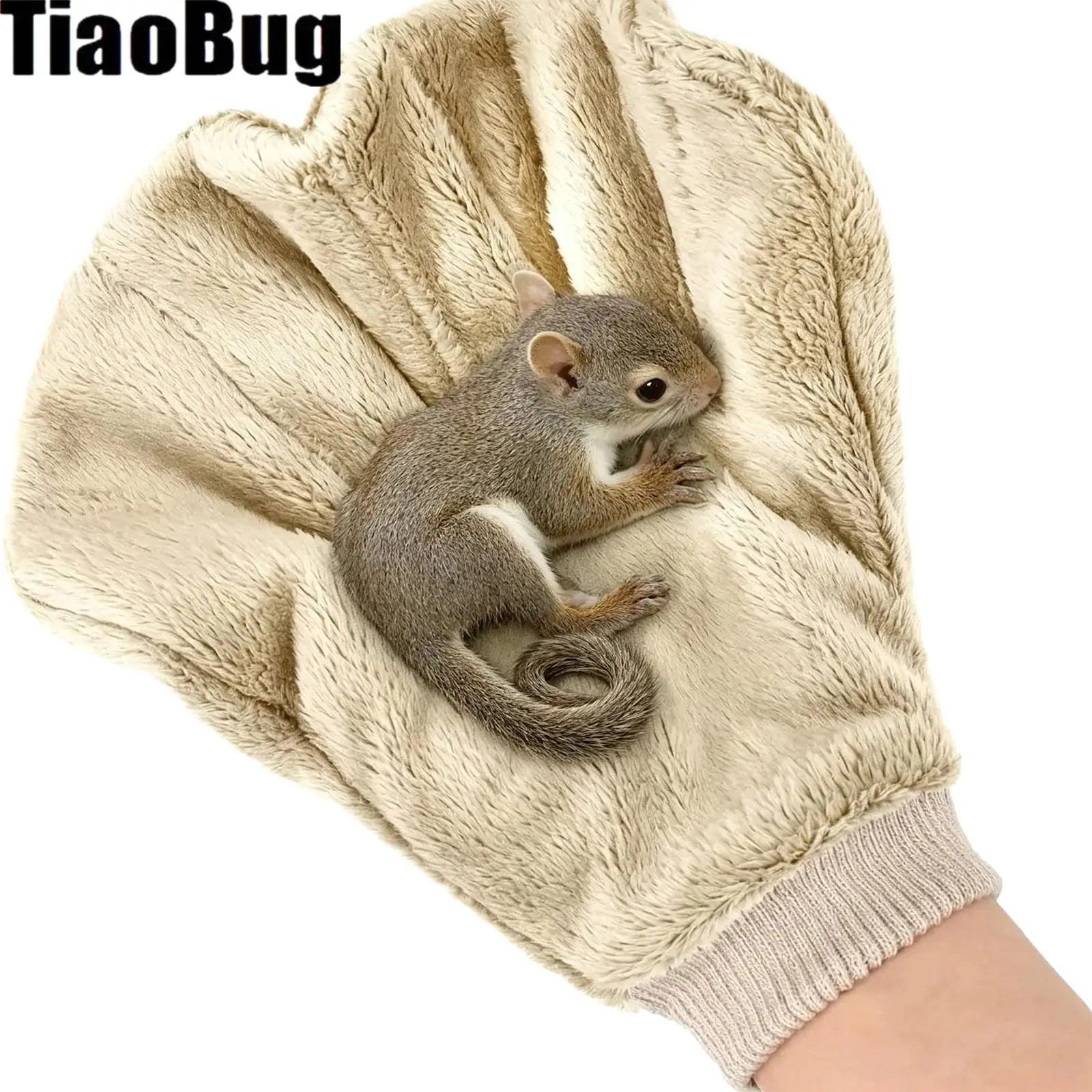 Fleece-lined Velvet Gloves Sugar Glider Bonding Mitt Small Pet Bite Proof Glove for Indoor Play Training Nighttime Soothing