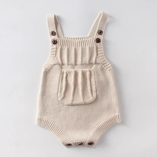 Neugeborene Baby Overall ärmellose gestrickte Baby Baby Strick bodys Herbst Frühling Baby Mädchen Strick kleidung