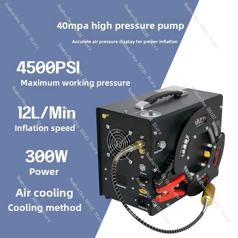 12v car vertical air compressor 4500psi high-pressure inflator with auto shut-off