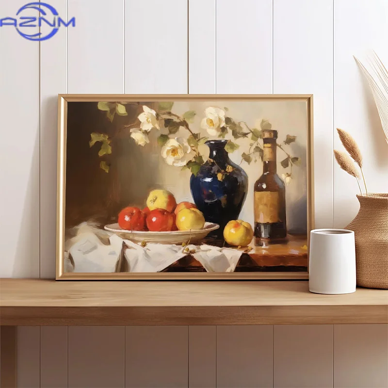 Delicious Fruits Apricots Peaches Flowers Still Life Poster Canvas Paintings And Prints For Living Room Bedroom Home Decor Gifts
