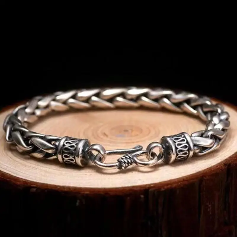 

Mens High Quality Metal Chain Bracelet Silver Easy Hook Punk Bracelet Gifts