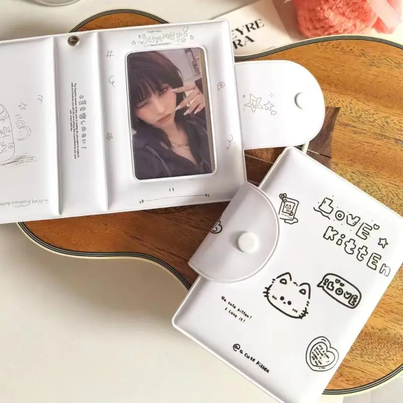 Sweet Cute Organizer Card Album Idol Photo Card Card Holder Photo Album Postcard Collector Card 3 Inch 32 Slot Card Kpop Binder