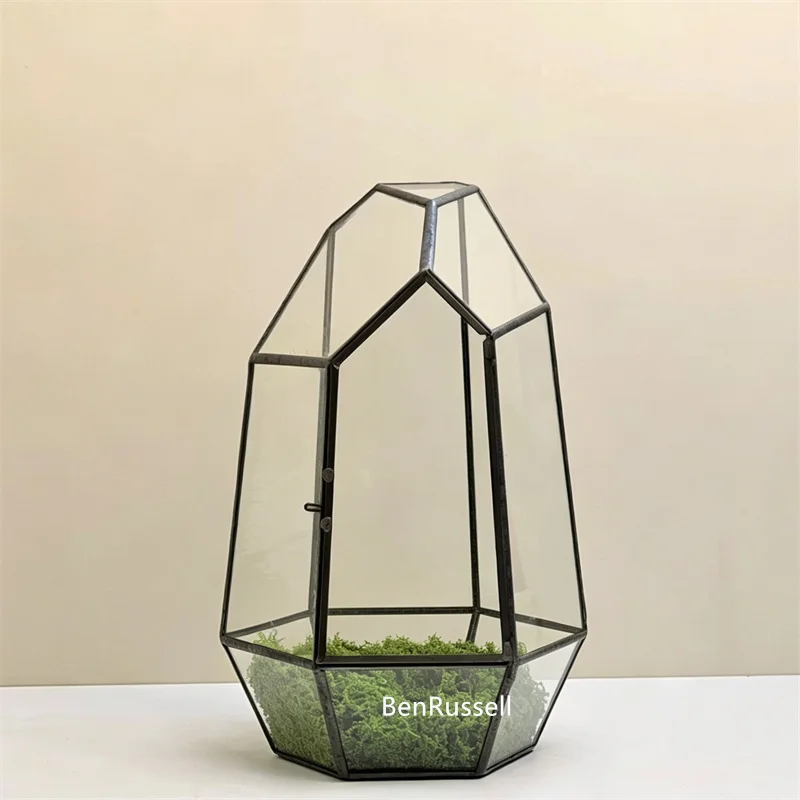 Micro Landscape Quartz Shape Glass Terrarium Table Moss Planter  Glass Vases Room Irregular Ecological Vase Geometric Terrarium