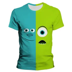 2024 Disney Summer Monsters, Inc. Men T-shirts Short Sleeves 3D Print Children Oversize T Shirt Cartoon Anime Tee Tops