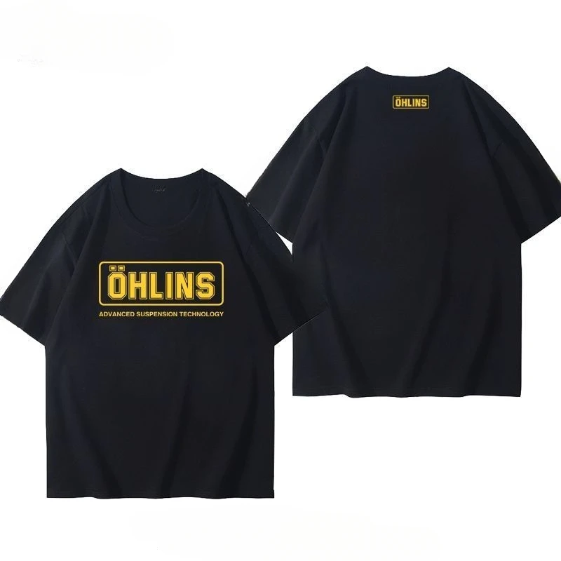 OHLINS Motorrad-Stoßdämpfer Modifiziertes Auto T-Shirt Sommer Herren Casual Mode Marke Racing Kurzarm-Kleidung – Detail 4