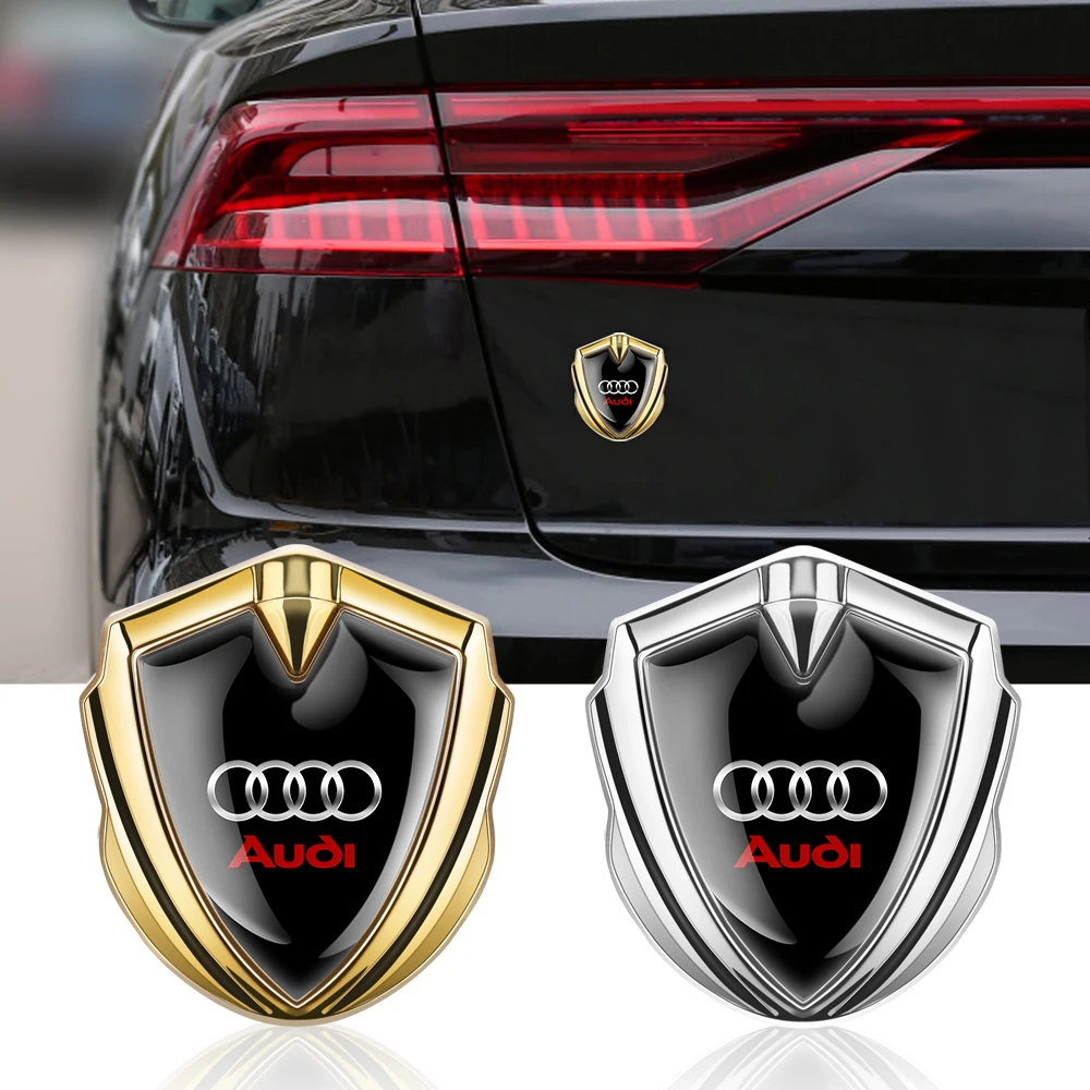 Metal Car Fender Body Emblem Shield Decoration Stickers For Audi A4 A4L A5 A6 A7 A8 A8L TT Q1 Q2 Q3 Q4 Q5 Q6 Q7 Q8 B2 B3 B4 B5