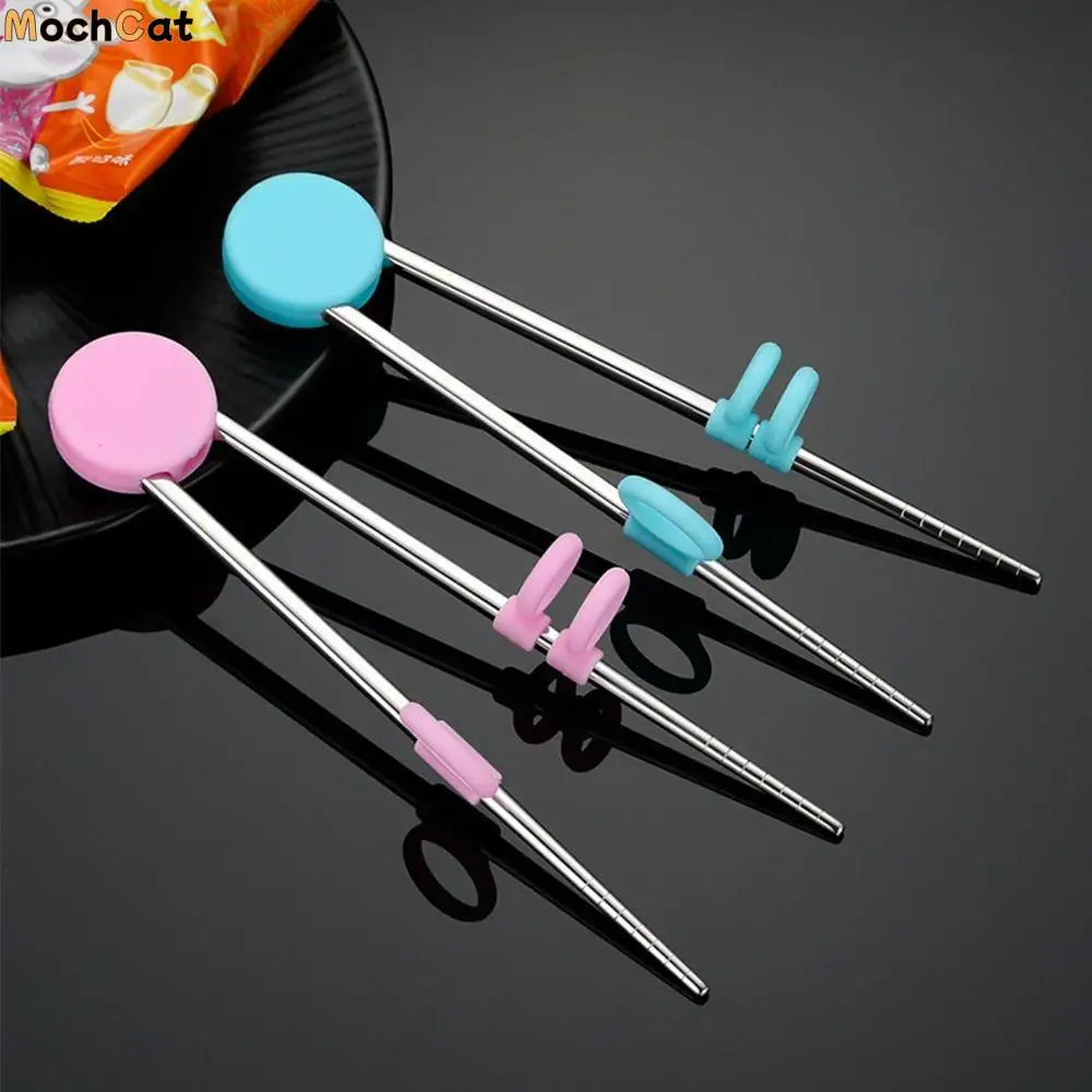 

Practice Chopsticks Food Sticks 304 Stainless Steel With Box Training Chopsticks Children Tableware Baby Feeding Utensils