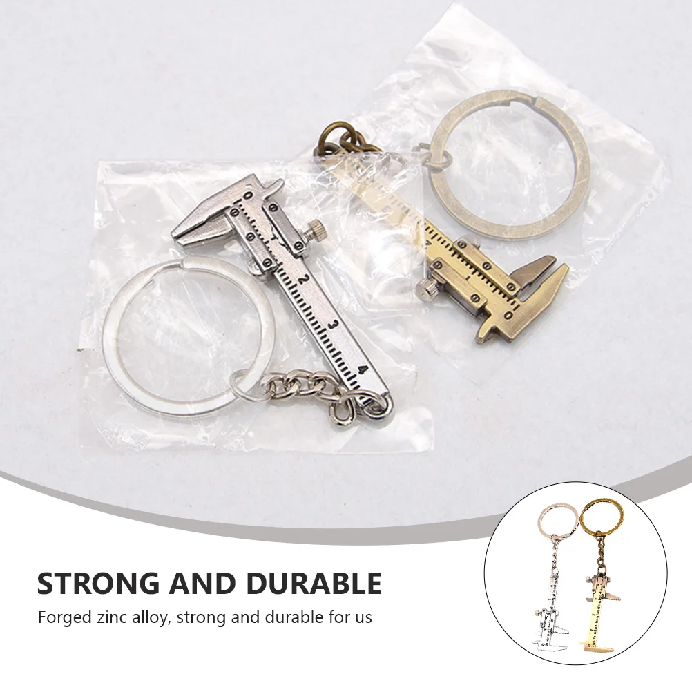 

2Pcs Vernier Caliper Keyring Durable Metal Mini Measuring Tool Portable Gauge Caliper Micrometer Measurement Gauging Tool