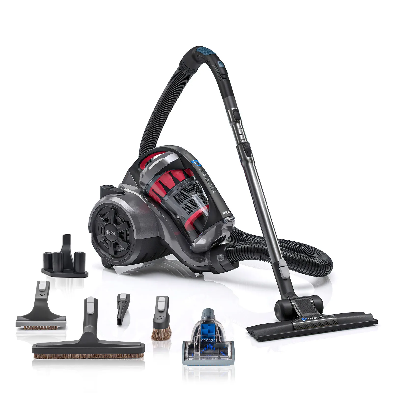

Lightweight bagless canister vacuum cleaner with dual HEPA filters