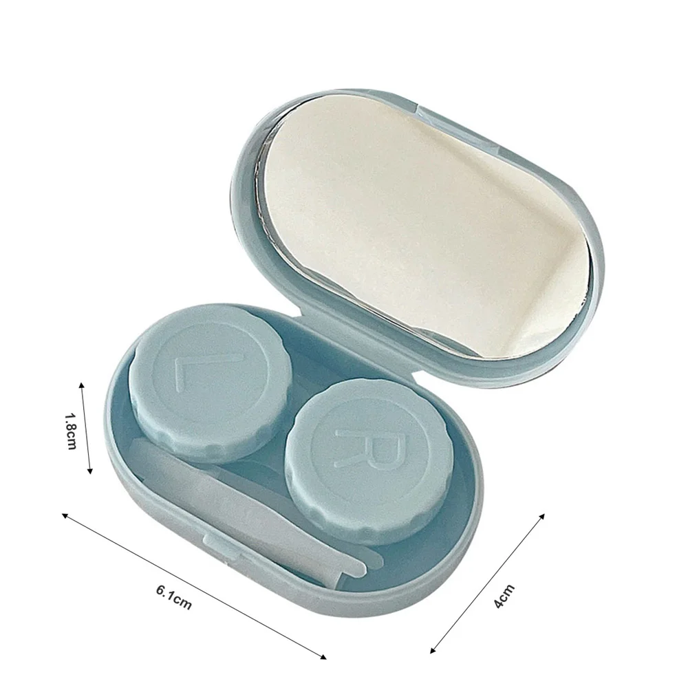 Lady Holder Storage Eye Care Container With Mirror Lenses Box Smooth Candy Color Portable Mini Contact Lens Case For Travel