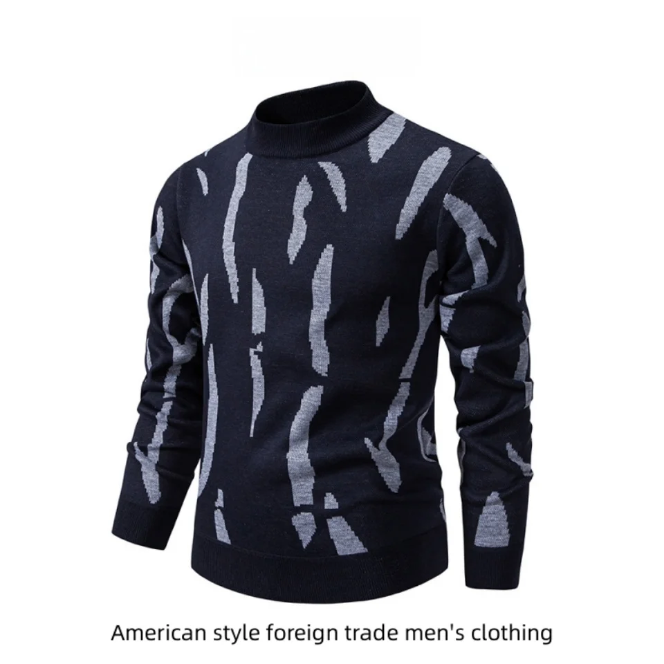 

GT Thiened High Collar Knitted Sweater Color Blo Base Layer f High Collar Men's Faionable Outdoor Leisure Wear