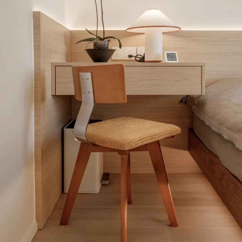 

Medieval dining chair solid wood backrest dining table and chairs wabi wind stool feeling French retro