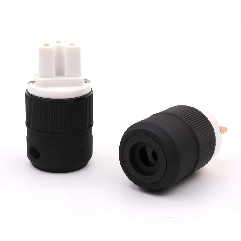 Hi-end cobre puro au rede plugue de alimentação macho conector de cobre cabo 3 pinos hifi amp cd player