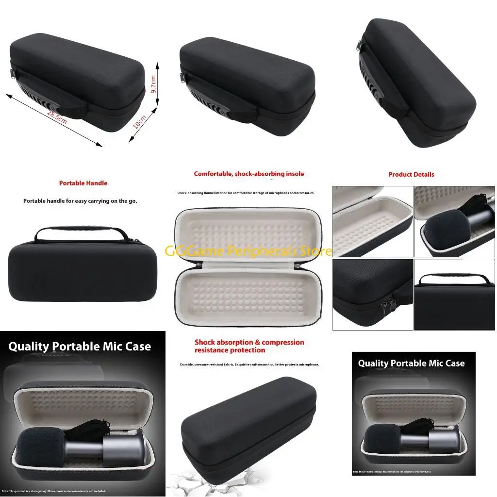 

U55B Professional Microphone Protective Case With Soft Interior And Ergonomic Carry Handle For XMKGMKF01YM Microphone