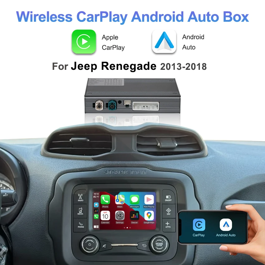 

Android Auto Wireless CarPlay Car Smart Module for Jeep Renegade 2013-2018 Plug and Play Mirror Link AirPlay Car Play Function