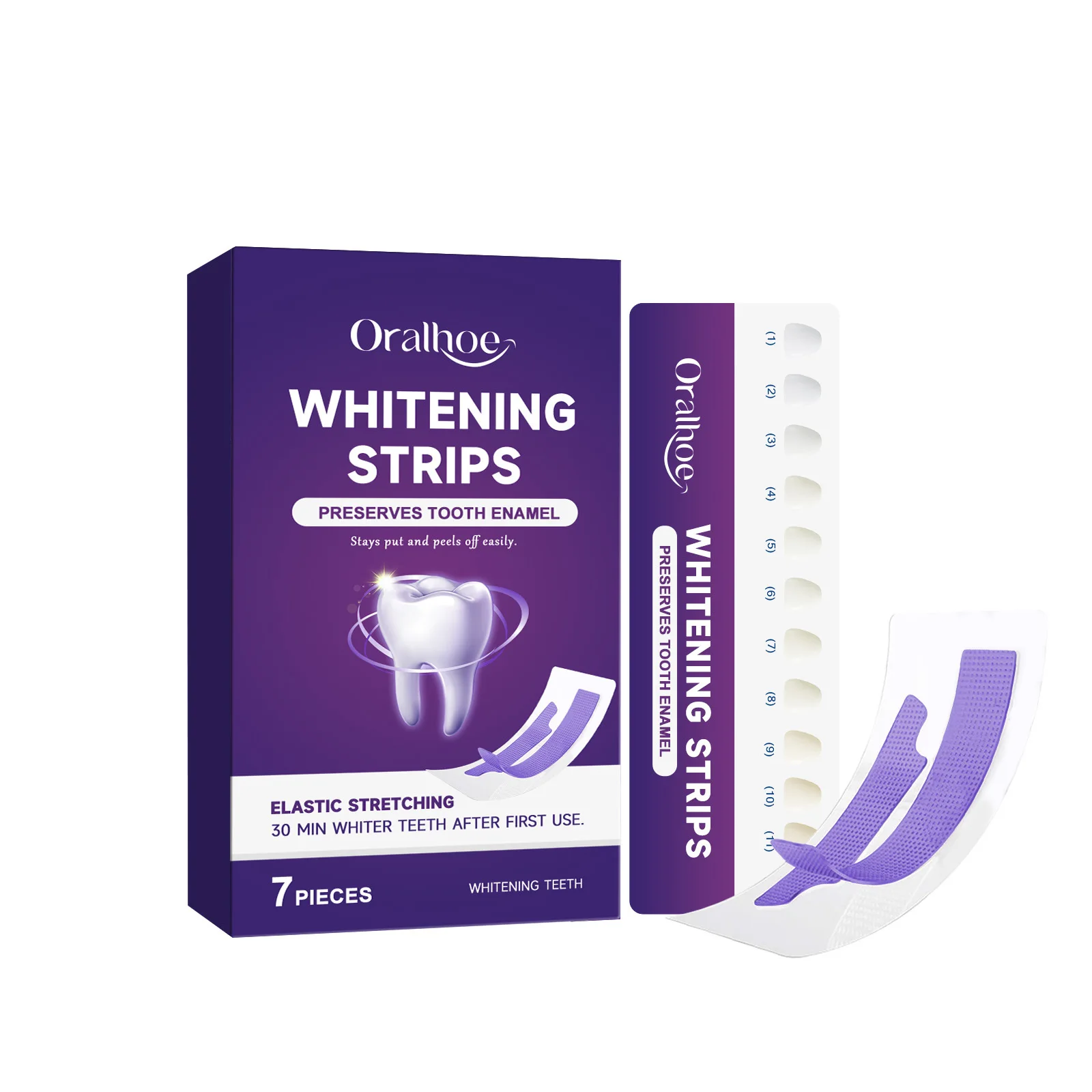 ORALHOE Safe Teeth Whitening Strips for Sensitive Teeth Remove Yellow Stains Fast White Bleaching Strips Home Oral Care Kit