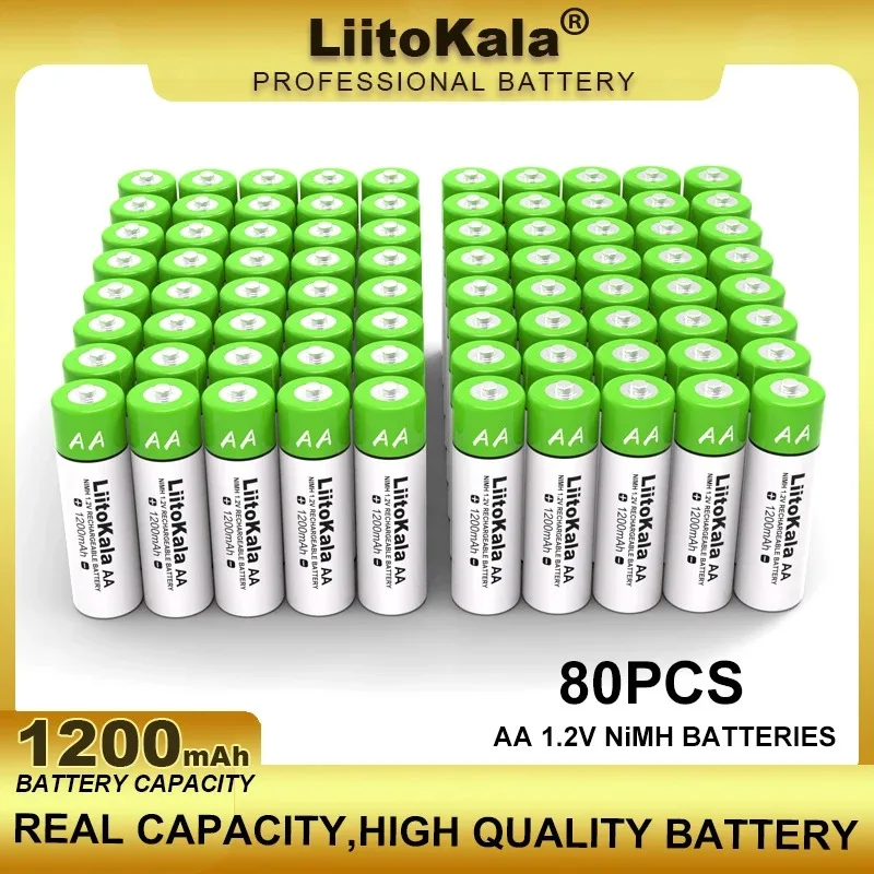 LOT Liitokala Wholesale 1.2V AA 1200mAh Ni-MH Rechargeable Battery For Temperature Gun Remote Control Mouse Toy Batteries