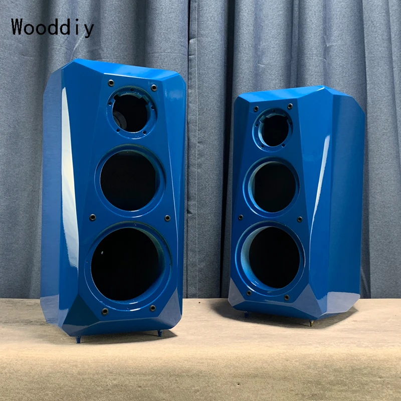 Wooddiy 8 Inch Speaker Cabinet Empty Box Three-way Shell One Pair Birch Plywood Bevel Acoustic Pure Paint Glory Piano Black