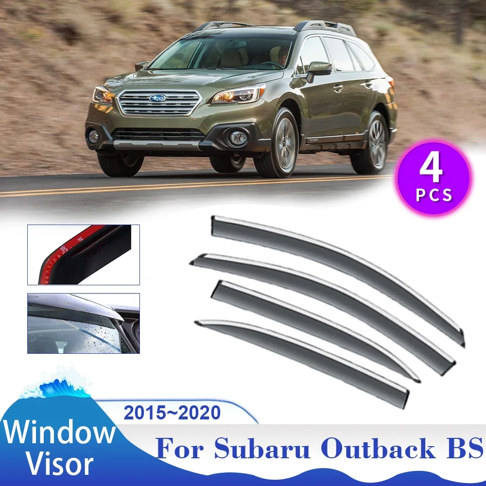 For Subaru Outback BS Legacy 2015~2020 2016 Window Visor Car Vent Smoke Deflector Covers Side Sun Rain Guard Exterior Accessorie