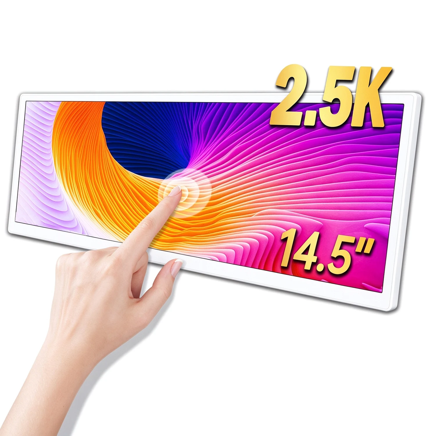 14.5Inch Ultra Wide IPS Touch Screen 2560x720 Metal Strip Display AIDA64 PC Case Secondary Monitor Type-C Mini HDMI