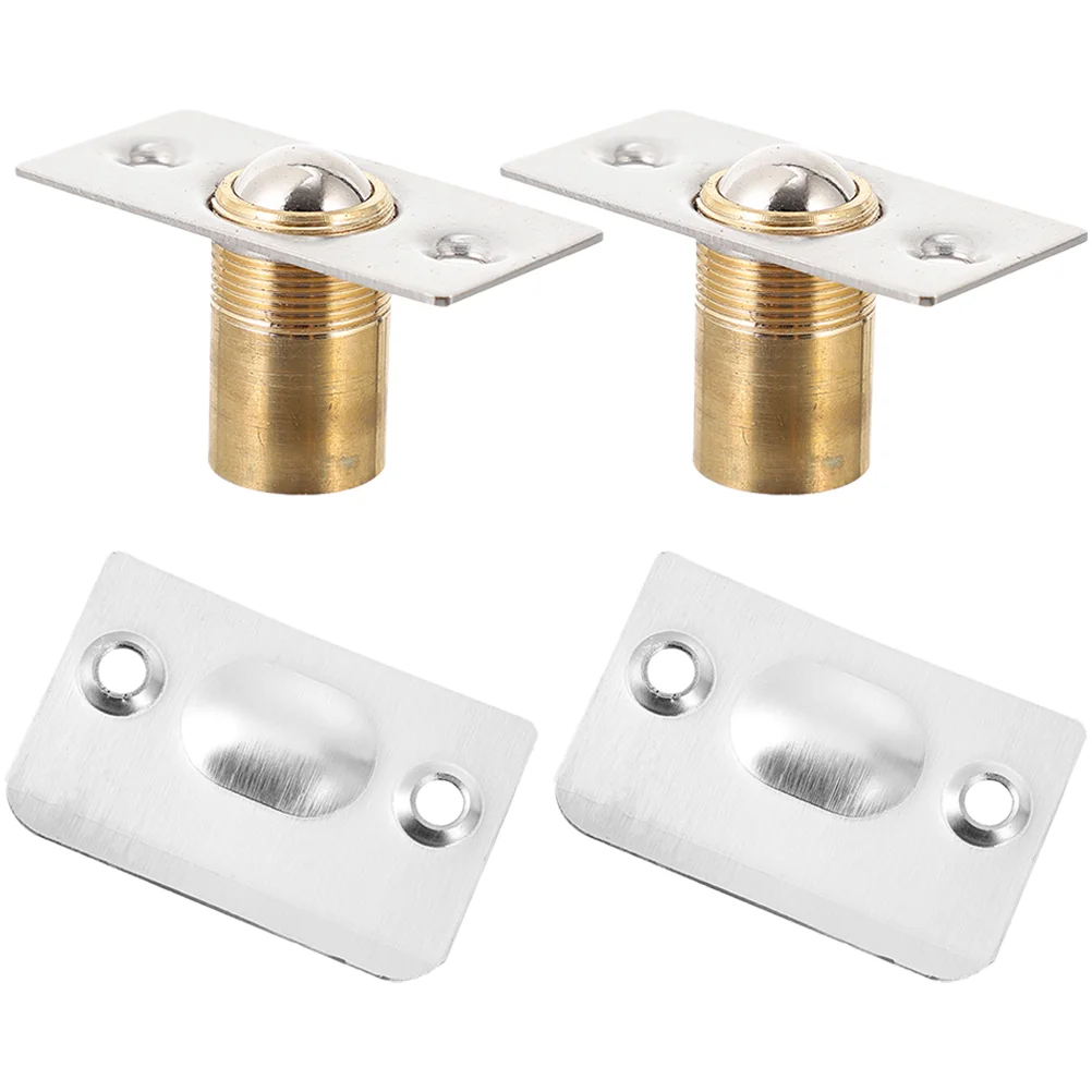 

2 Pcs Stainless Steel Door Touch Beads Lock for Ball Catches Interior Doors Cabinet Tension Latches Metal Furniture