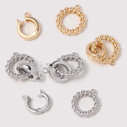 2pcs 14K Gold Plated Brass Clasp Connector Extenders Converter for DIY Pearl Bracelet Necklace Jewelry Making Findings Accessory